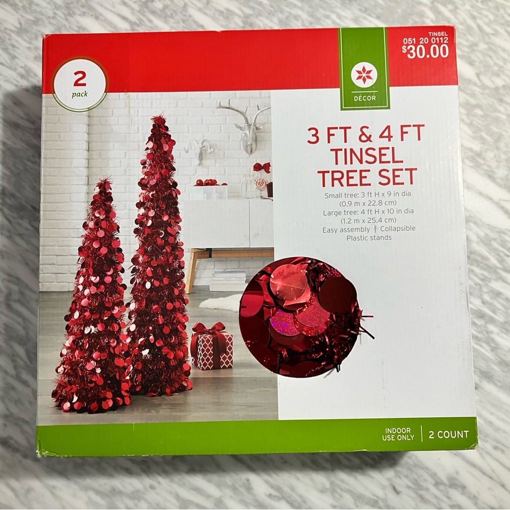 Target Christmas Tinsel Tree Set - New - Picture 3 of 3